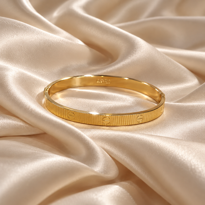 Golden Screw Detail Bangle